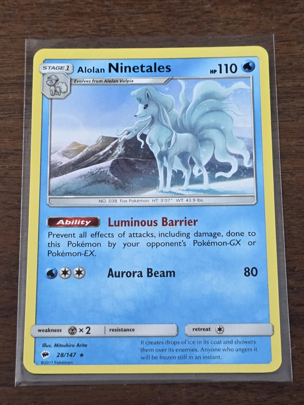 Pokemon Tcg Alolan Ninetales #28 - Burning Shadows - Non Holo 28/147 Card